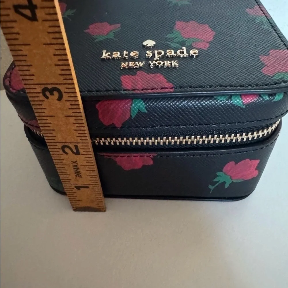Kate Spade Black Red Leather Jewelry Travel Organizer